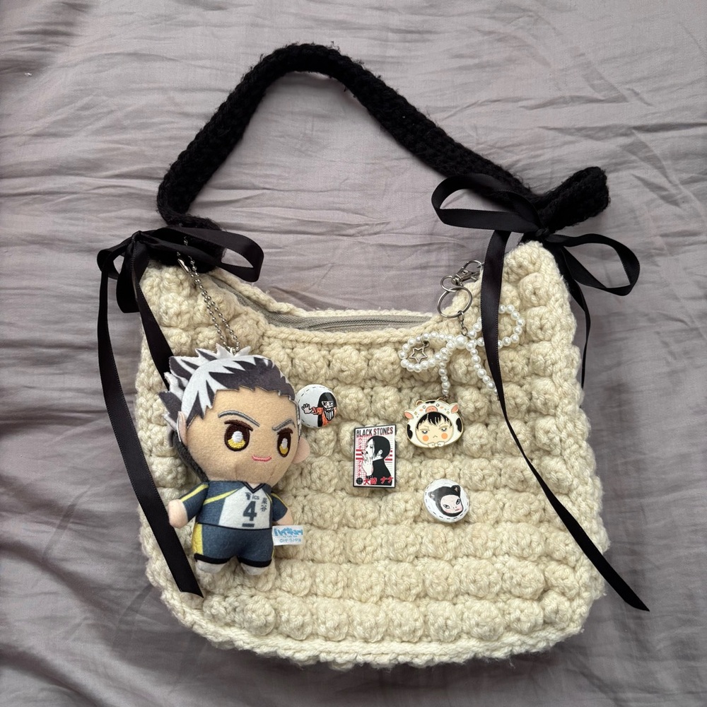 Crochet Bag with Ribbon detailing
